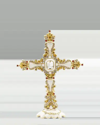 Jay Strongwater 2025 Francis Jeweled Tabletop Cross | Thumbnail 2