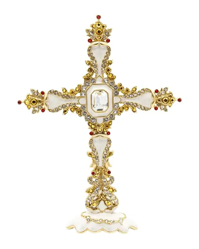 Jay Strongwater 2025 Francis Jeweled Tabletop Cross