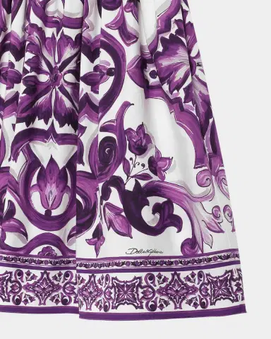 Dolce & Gabbana Girl 's Majolica-Print Sleeveless Poplin Dress, Size -6 | Thumbnail 2