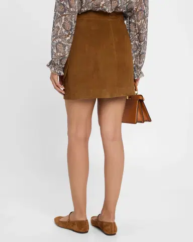 Veronica Beard Norwood Suede Patch Pocket Mini Skirt | Thumbnail 2