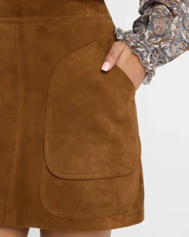 Veronica Beard Norwood Suede Patch Pocket Mini Skirt | Thumbnail 5