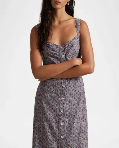Polo Ralph Lauren Floral Cotton Buttoned Midi Dress | Thumbnail 4 Polo Ralph Lauren Floral Cotton Buttoned Midi Dress | Thumbnail 4