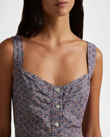 Polo Ralph Lauren Floral Cotton Buttoned Midi Dress | Thumbnail 5 Polo Ralph Lauren Floral Cotton Buttoned Midi Dress | Thumbnail 5