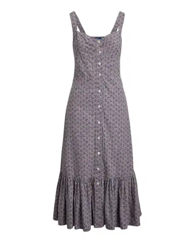 Polo Ralph Lauren Floral Cotton Buttoned Midi Dress | Thumbnail 1 Polo Ralph Lauren Floral Cotton Buttoned Midi Dress | Thumbnail 1