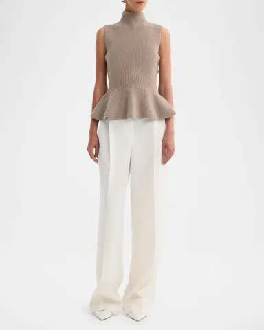 RÓHE Sleeveless Wool-Cashmere Peplum Sweater | Thumbnail 2