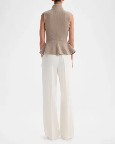 RÓHE Sleeveless Wool-Cashmere Peplum Sweater | Thumbnail 3