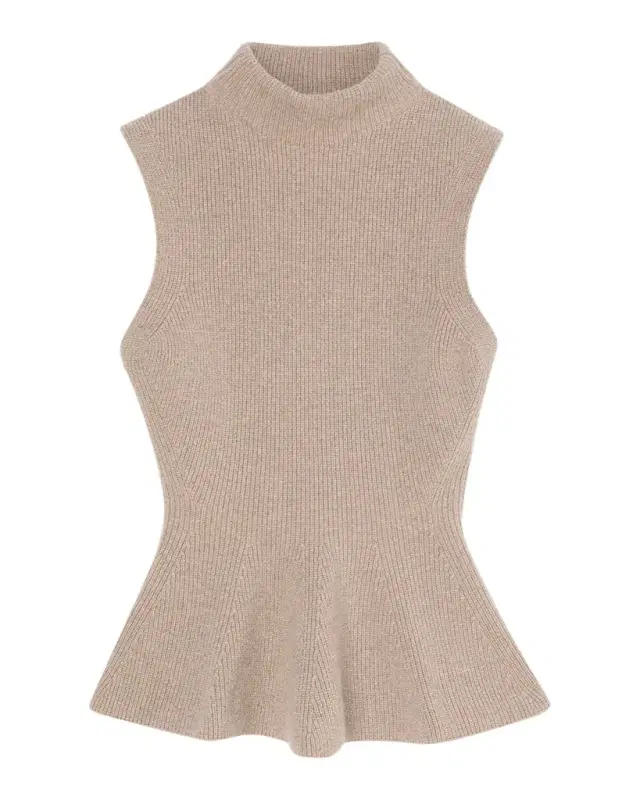 Rohe Sleeveless Wool-Cashmere Peplum Sweater