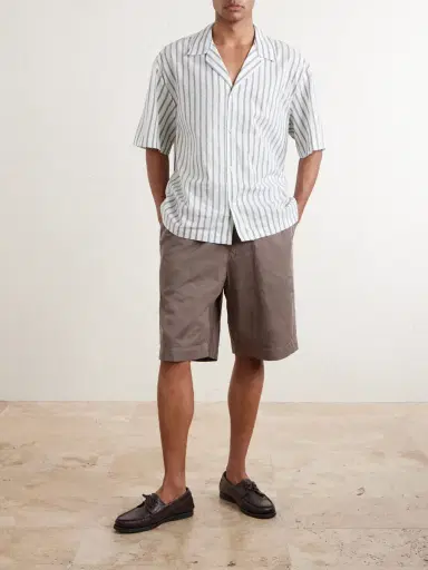 A Kind Of Guise Saleh Straight-Leg Cotton and Linen-Blend Drawstring Shorts - Men | Thumbnail 2