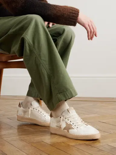 Golden Goose Ball Star Distressed Suede-Trimmed Canvas Sneakers - Men | Thumbnail 2