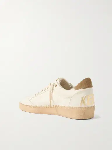Golden Goose Ball Star Distressed Suede-Trimmed Canvas Sneakers - Men | Thumbnail 3