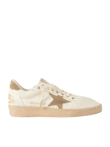 Golden Goose Ball Star Distressed Suede-Trimmed Canvas Sneakers - Men | Thumbnail 1