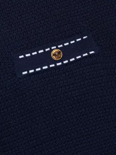 Versace Women's Cotton Knit Polo Top - Navy - Size 10 | Thumbnail 7 Versace Women's Cotton Knit Polo Top - Navy - Size 10 | Thumbnail 7