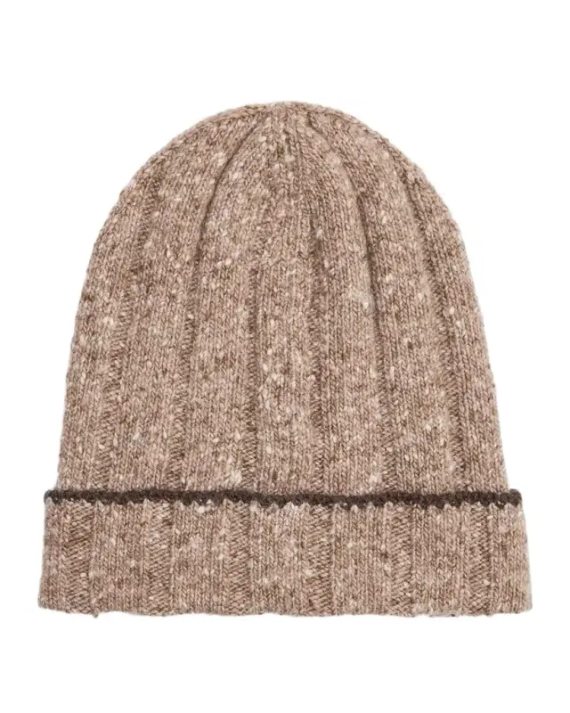 Men 's Cashmere Donegal Rib-Knit Beanie Hat