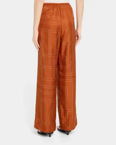 TOTEME Monogram Silk Pajama Bottoms | Thumbnail 3 TOTEME Monogram Silk Pajama Bottoms | Thumbnail 3