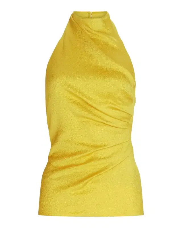Dina Draped Mock-Neck Halter Blouse
