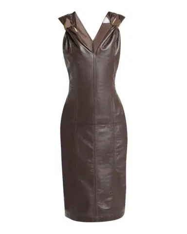 Bottega Veneta Sleeveless Leather Sheath Dress | Thumbnail 1 Bottega Veneta Sleeveless Leather Sheath Dress | Thumbnail 1