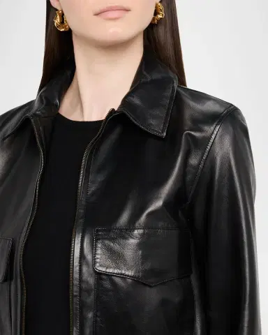Nili Lotan Redley Leather Bomber Jacket | Thumbnail 5 Nili Lotan Redley Leather Bomber Jacket | Thumbnail 5