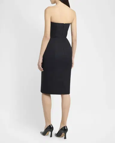 Bottega Veneta Strapless Compact Wool Waisted Buster Dress | Thumbnail 3 Bottega Veneta Strapless Compact Wool Waisted Buster Dress | Thumbnail 3