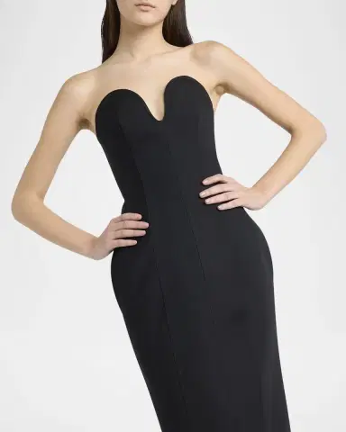 Bottega Veneta Strapless Compact Wool Waisted Buster Dress | Thumbnail 5 Bottega Veneta Strapless Compact Wool Waisted Buster Dress | Thumbnail 5