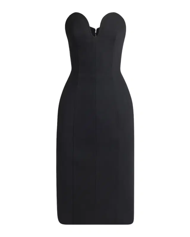 Strapless Compact Wool Waisted Buster Dress