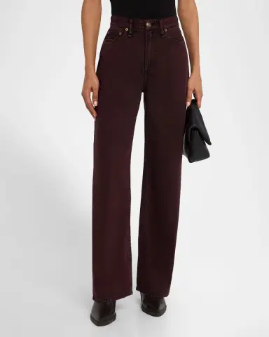 Rag & Bone Featherweight Logan Mid-Rise Wide Jeans | Thumbnail 2