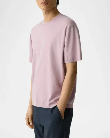Theory Men 's Relaxed Short-Sleeve Crewneck Sweater | Thumbnail 4