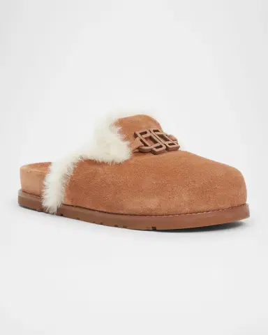 SIMKHAI Mila Suede Faux Shearling Slippers | Thumbnail 2