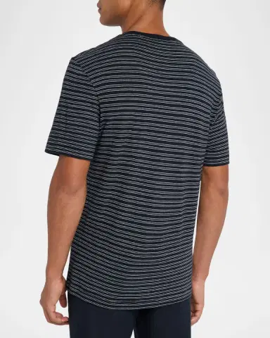 Vince Men's Cotton Thin Stripe Crewneck T-Shirt | Thumbnail 2 Vince Men's Cotton Thin Stripe Crewneck T-Shirt | Thumbnail 2
