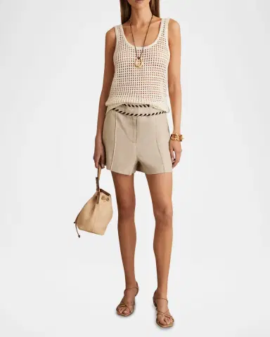 Reiss Fawn Whipstitch Linen Shorts | Thumbnail 2 Reiss Fawn Whipstitch Linen Shorts | Thumbnail 2