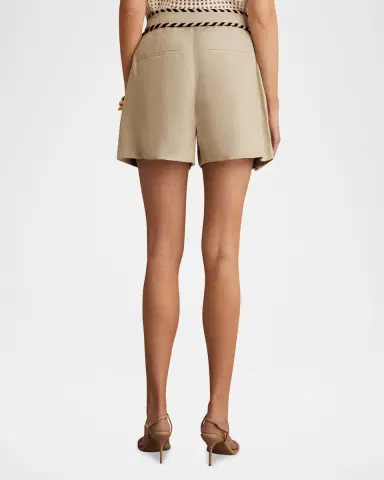 Reiss Fawn Whipstitch Linen Shorts | Thumbnail 3 Reiss Fawn Whipstitch Linen Shorts | Thumbnail 3