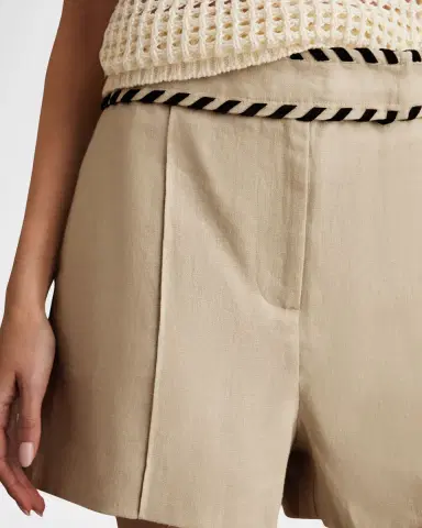 Reiss Fawn Whipstitch Linen Shorts | Thumbnail 5 Reiss Fawn Whipstitch Linen Shorts | Thumbnail 5