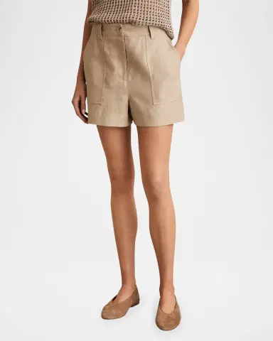 Reiss Ashby Wide-Leg Lightweight Linen Shorts | Thumbnail 4