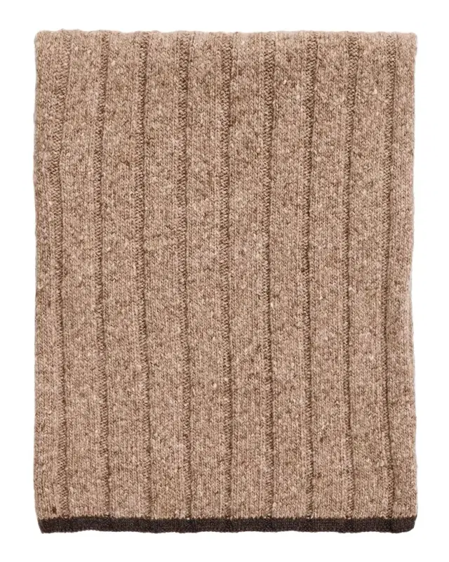 Men 's Cashmere Donegal Tipped Rib Knit Scarf
