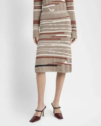Bottega Veneta Linen-Cotton Intarsia Skirt | Thumbnail 4 Bottega Veneta Linen-Cotton Intarsia Skirt | Thumbnail 4
