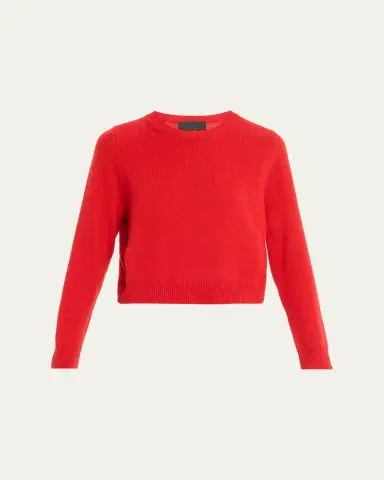 Nili Lotan Venus Dark Rust Cashmere Crop Sweater | Thumbnail 5 Nili Lotan Venus Dark Rust Cashmere Crop Sweater | Thumbnail 5