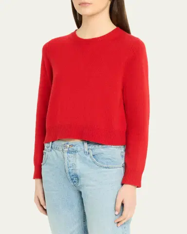 Nili Lotan Venus Dark Rust Cashmere Crop Sweater | Thumbnail 8 Nili Lotan Venus Dark Rust Cashmere Crop Sweater | Thumbnail 8