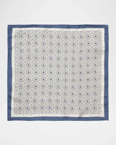 Eton Men's Medallion Silk Pocket Square | Thumbnail 2