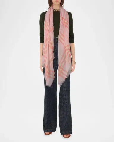 Burberry Giant Check Wool Scarf | Thumbnail 3