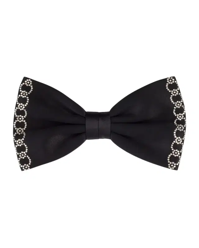 Men 's Silk Bow Tie with Crystal-Trim