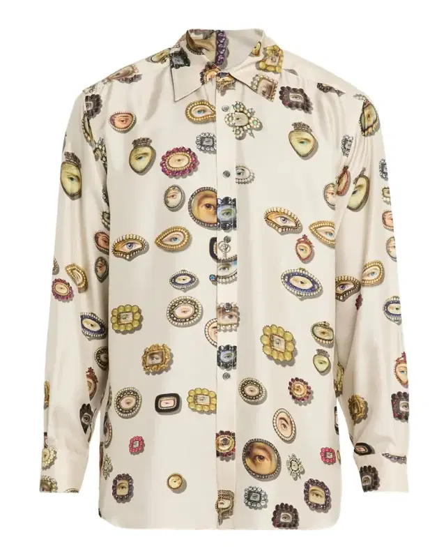 Men 's Lovers Eyes Classic Silk Shirt