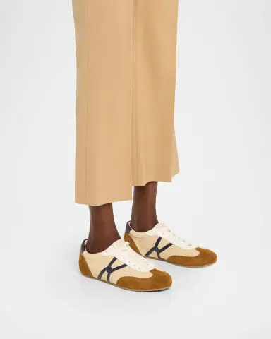 Veronica Beard Riviera Mixed Leather Slim Trainer Sneakers | Thumbnail 2 Veronica Beard Riviera Mixed Leather Slim Trainer Sneakers | Thumbnail 2