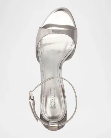 Schutz Scarlett Metallic Leather Ankle-Strap Stiletto Sandals | Thumbnail 4