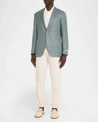 Canali Herringbone Wool-Blend Single-Breasted Blazer | Thumbnail 2 Canali Herringbone Wool-Blend Single-Breasted Blazer | Thumbnail 2