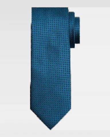 Canali Men's Geometric Silk Jacquard Tie | Thumbnail 2