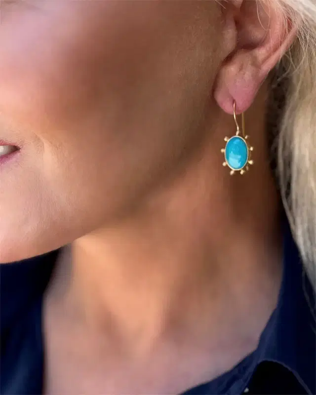 Turquoise Pinwheel Earrings