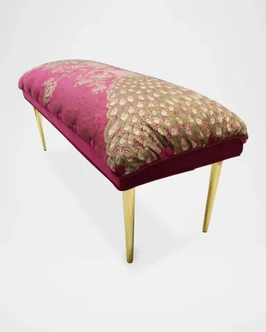 Haute House Fuchsia Peacock Bench, 42" | Thumbnail 3 Haute House Fuchsia Peacock Bench, 42" | Thumbnail 3
