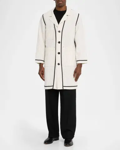 Libertine Men's Summer Pinstripe Inside-Out Lab Coat | Thumbnail 2
