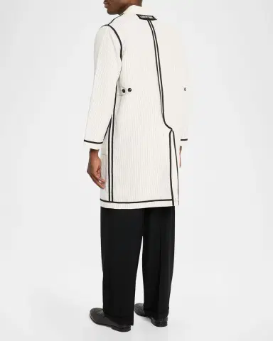 Libertine Men's Summer Pinstripe Inside-Out Lab Coat | Thumbnail 3