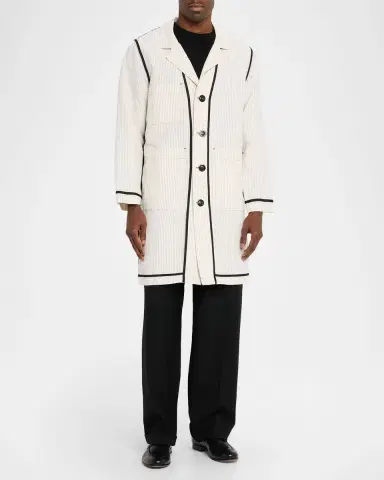 Libertine Men's Summer Pinstripe Inside-Out Lab Coat | Thumbnail 4