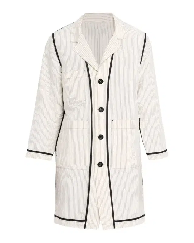 Libertine Men's Summer Pinstripe Inside-Out Lab Coat